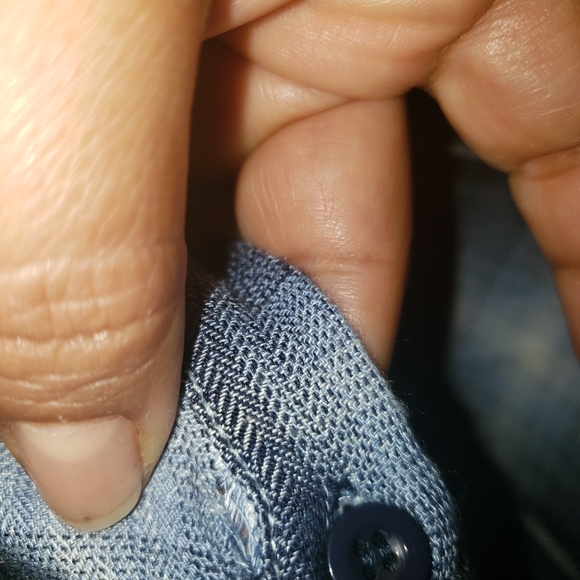 BLUE PLAID TOP WITH EMBROIDERED BACK - Picture 10 of 12